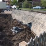 Retaining wall built sheet piles removed (wyre piddle)